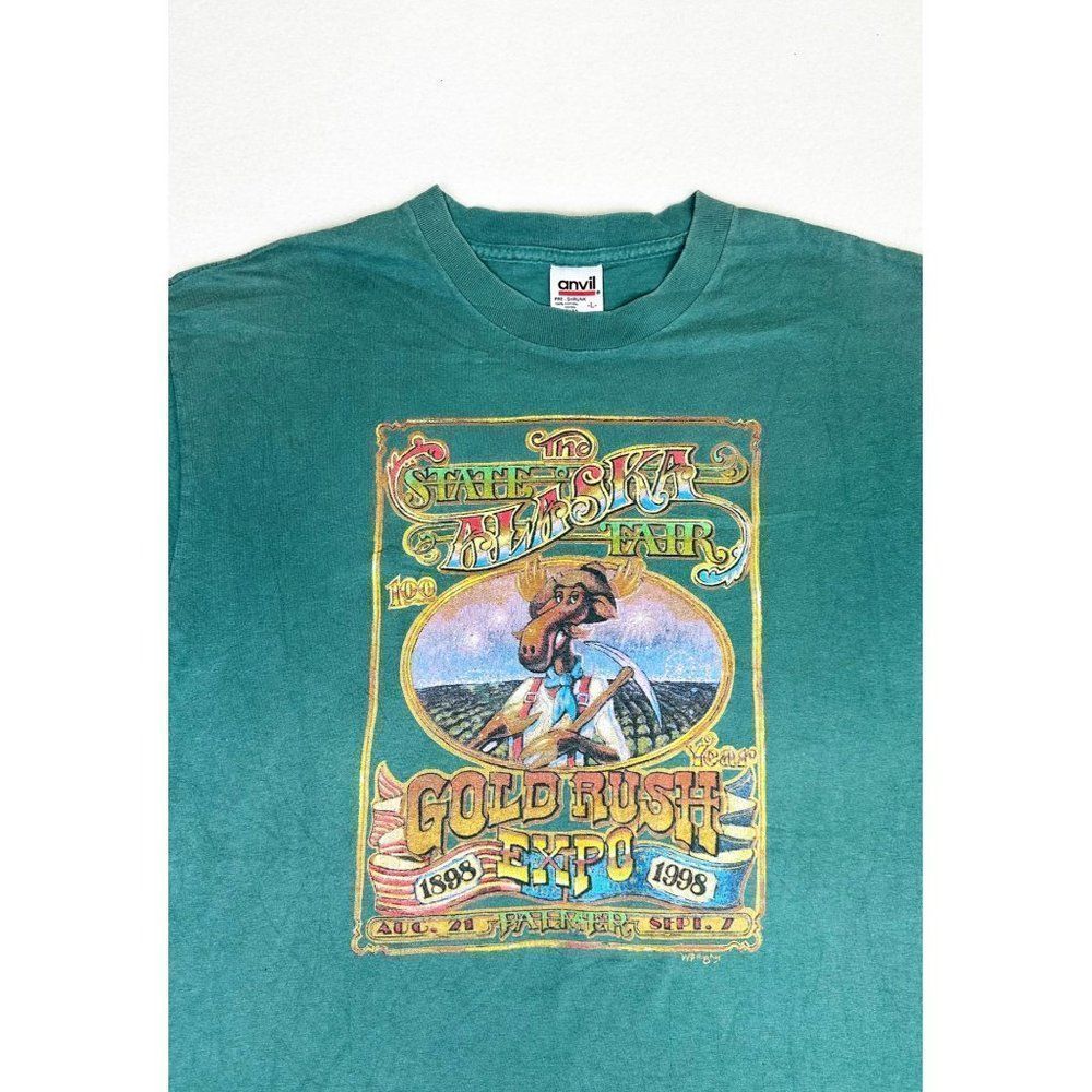 Vintage Green Short Sleeve Tee with Cycling Graphic